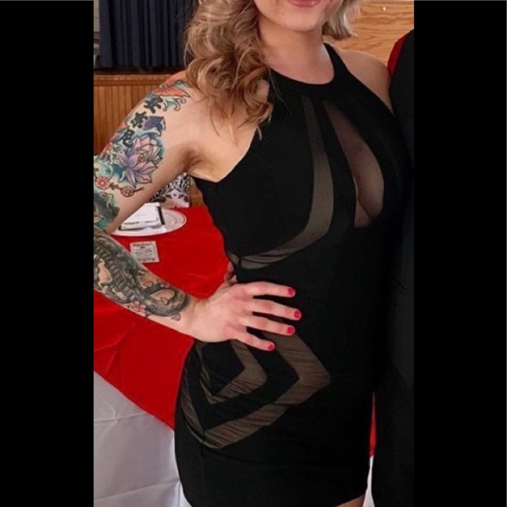 Nude and Black Dress